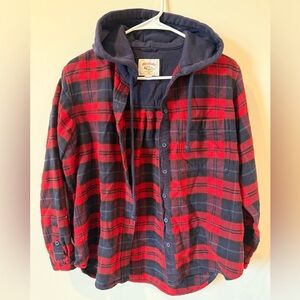 American Eagle Outfitters Red and Blue Plaid Shirt